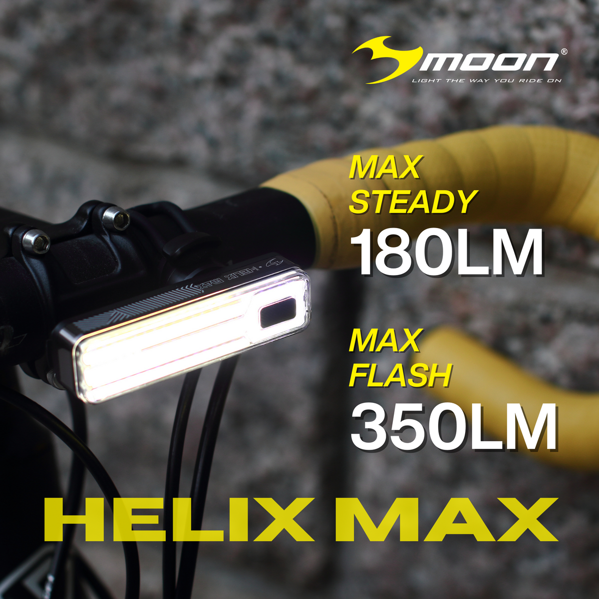 Moon Helix Max White 350 Lumens Bicycle Light