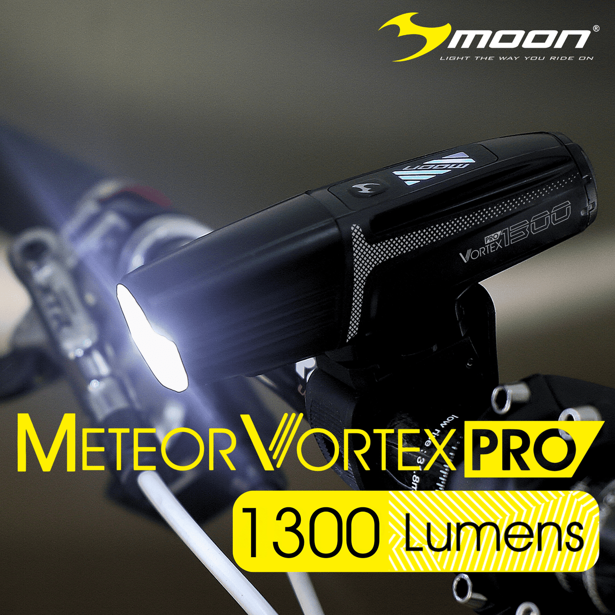 Moon Meteor Vortex Pro 1300 Lumens Bicycle Light