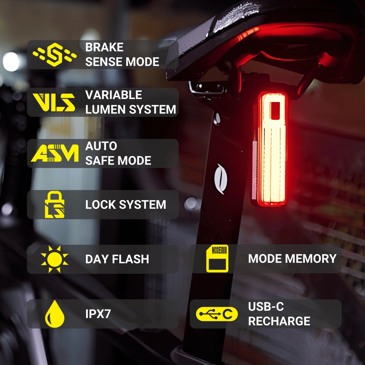 Moon Helix Sense 450 Lumens Bicycle Light (with brake sensing)