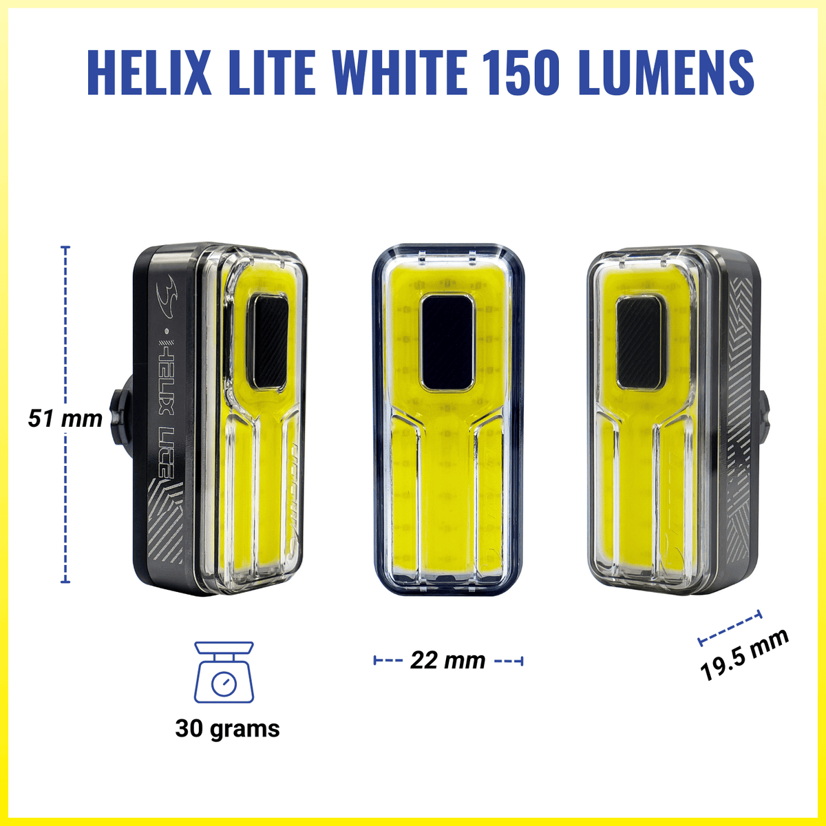 Moon Helix Lite White 150 Lumens Bicycle Light