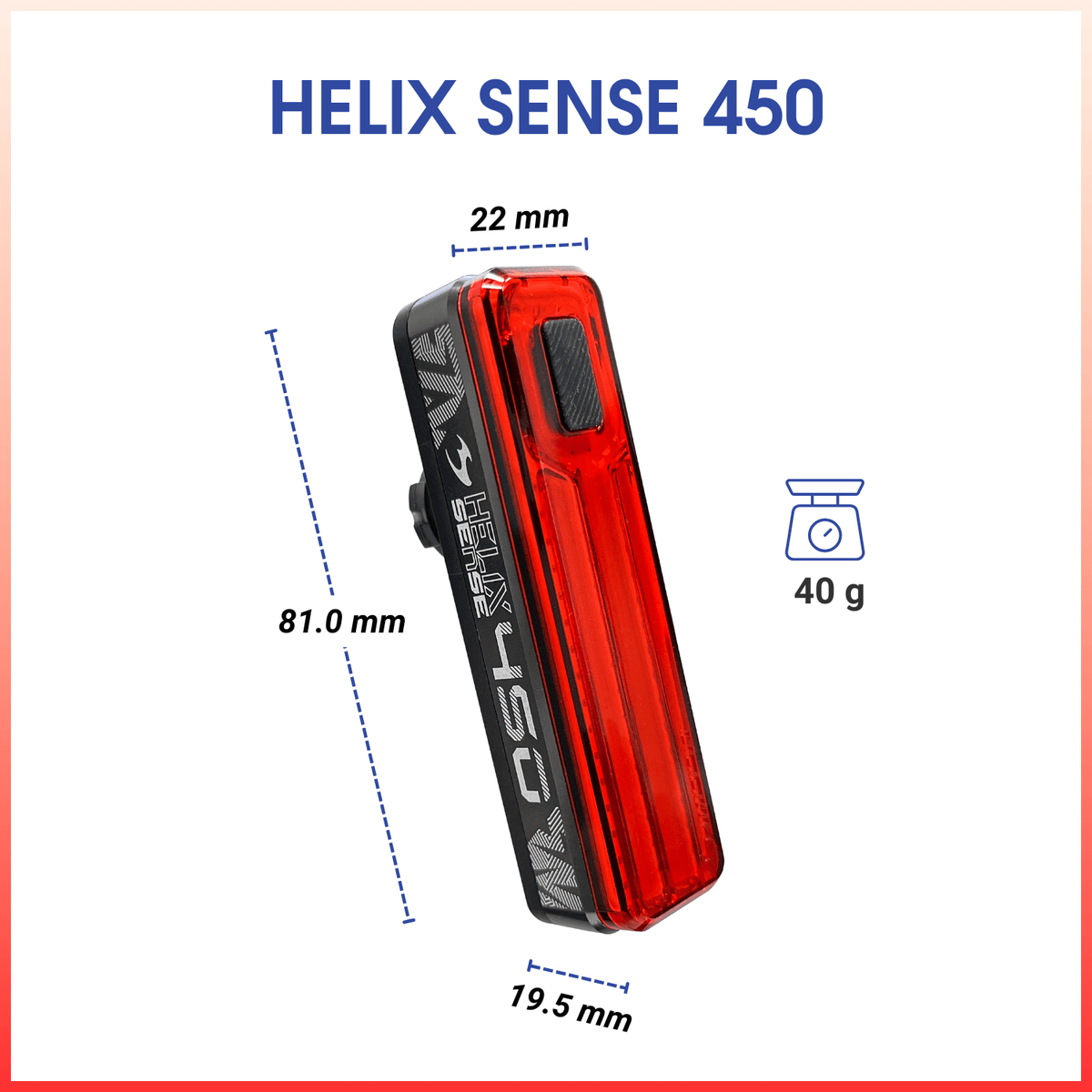 Moon Helix Sense 450 Lumens Bicycle Light (with brake sensing)