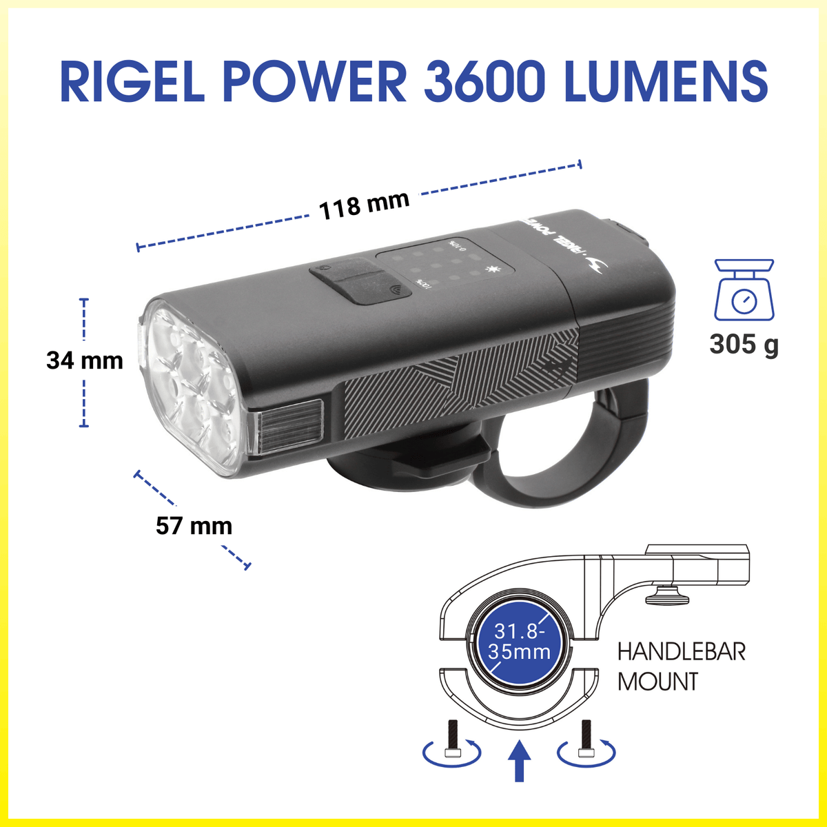 Moon Rigel Power 3600 Lumens High Power Bicycle Light