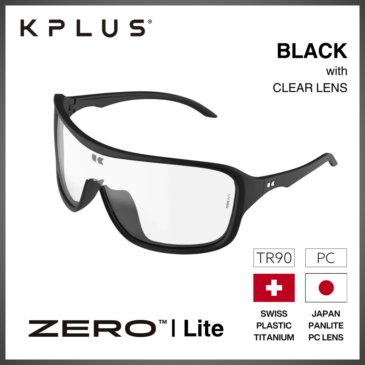 KPLUS KU ZERO LITE Clear Lens Cycling Eyewear [8 frame colours]