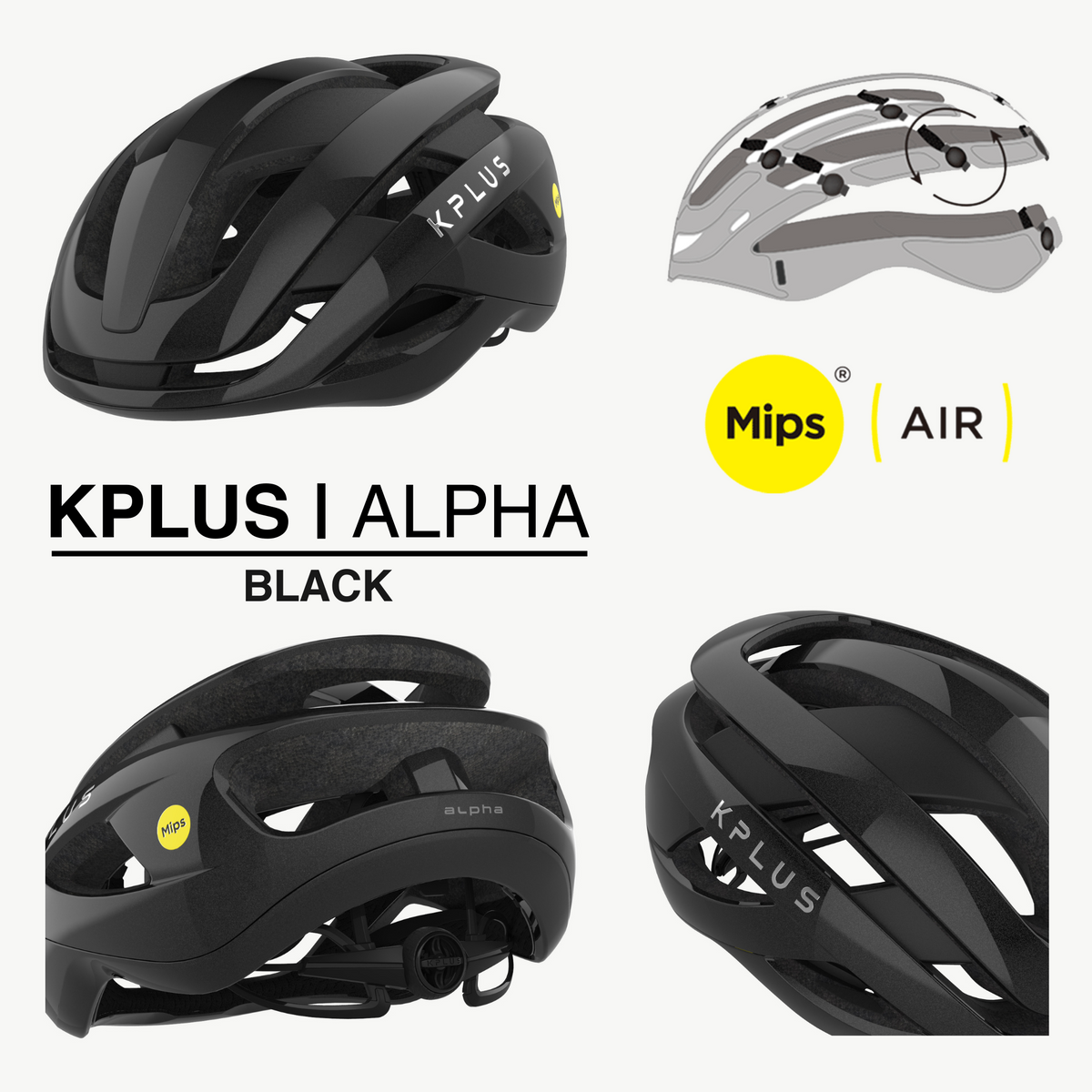 KPLUS ALPHA (MIPS® AIR) (MIPS® AIR NODE) Cycling Helmet (ASIAN FIT) [10 colours]