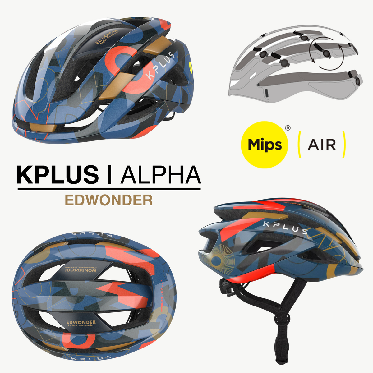 KPLUS ALPHA (MIPS® AIR) (MIPS® AIR NODE) Cycling Helmet (ASIAN FIT) [10 colours]