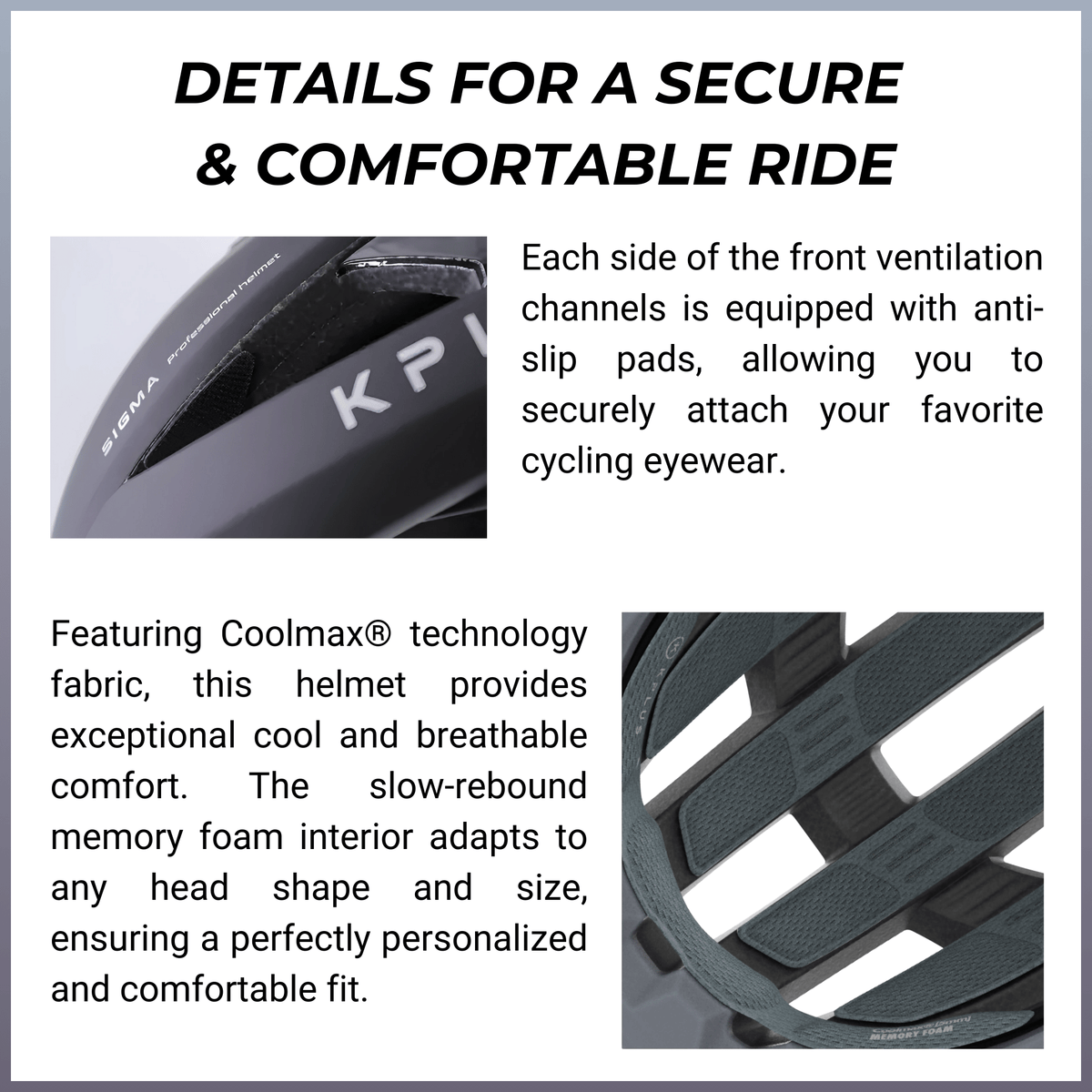 KPLUS SIGMA Cycling Helmet (Black/Grey/White)