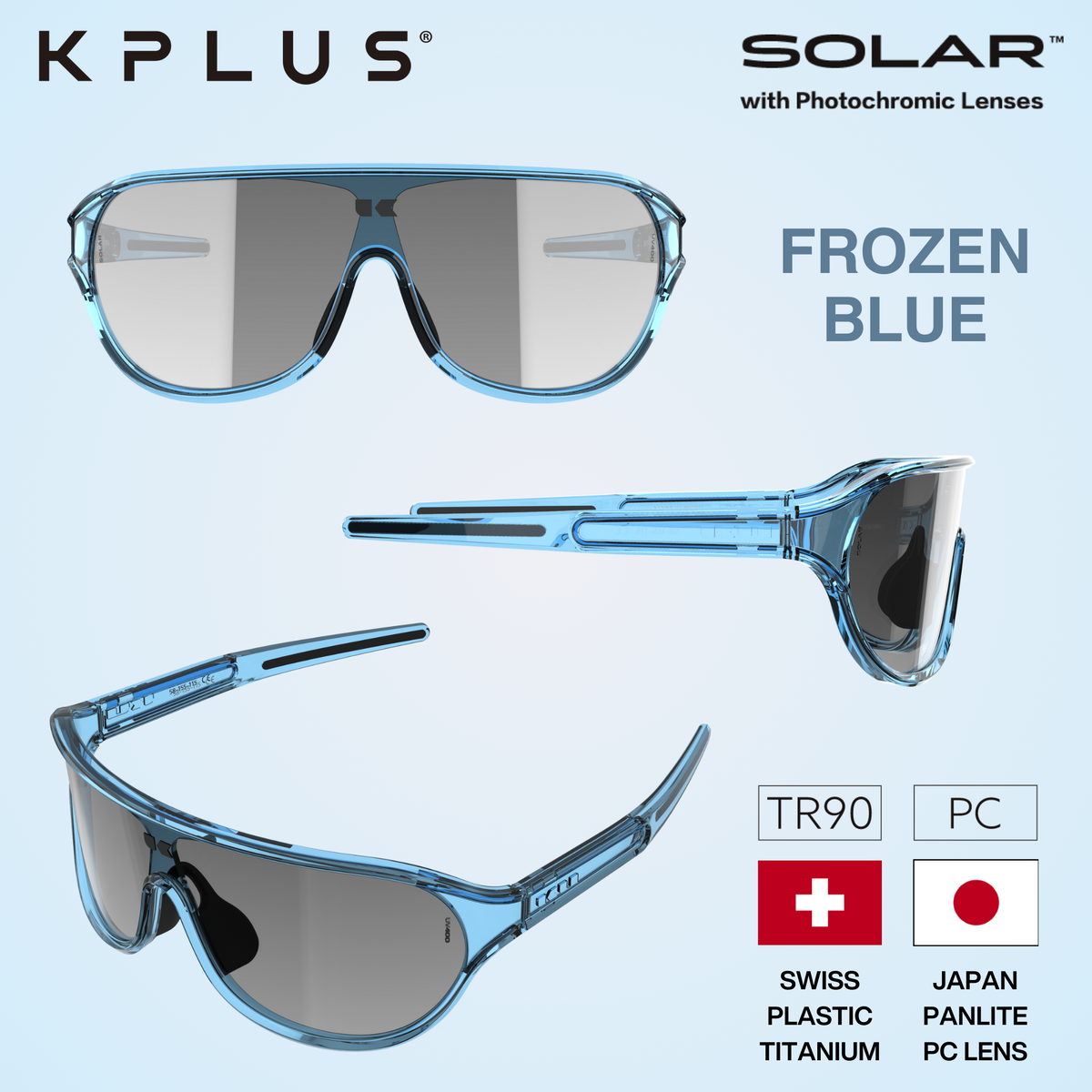 KPLUS KU SOLAR Photochromic Lens Cycling Eyewear [6 frame colours]