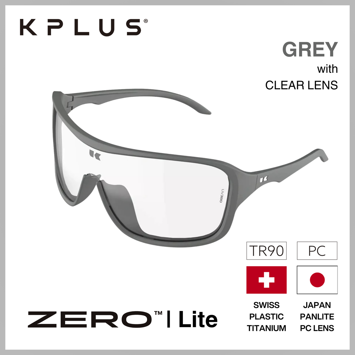 KPLUS KU ZERO LITE Clear Lens Cycling Eyewear [8 frame colours]