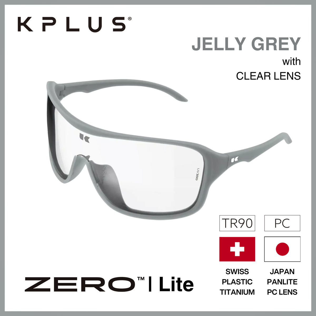 KPLUS KU ZERO LITE Clear Lens Cycling Eyewear [8 frame colours]