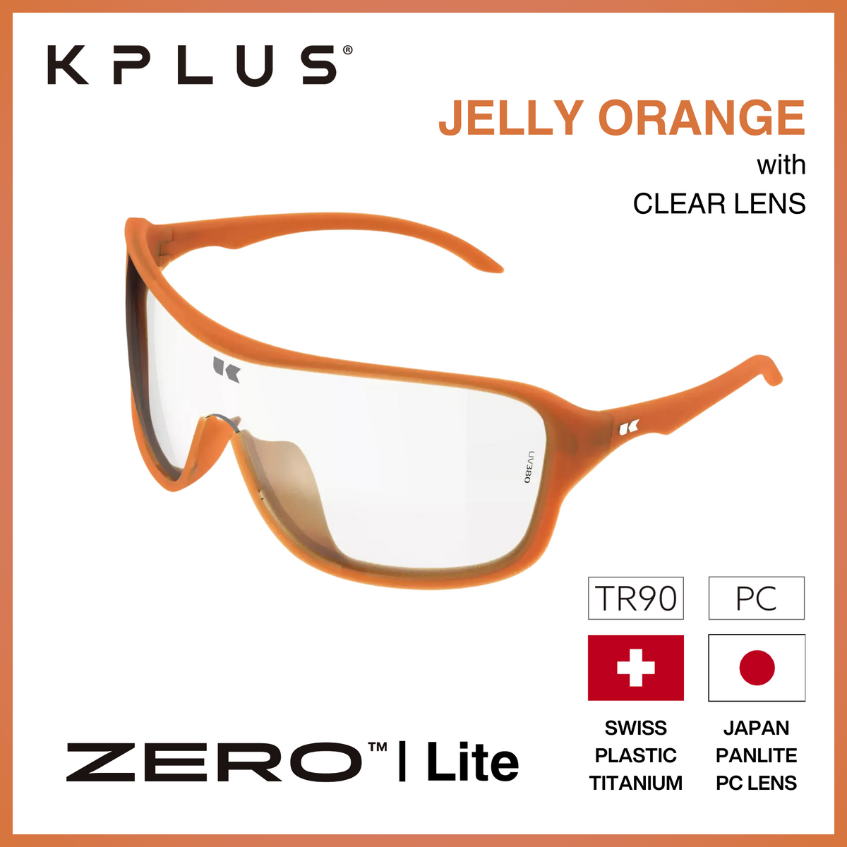 KPLUS KU ZERO LITE Clear Lens Cycling Eyewear [8 frame colours]