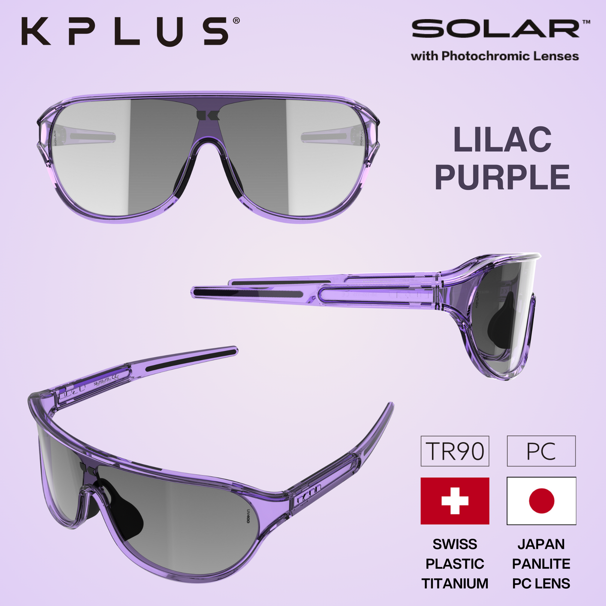 KPLUS KU SOLAR Photochromic Lens Cycling Eyewear [6 frame colours]