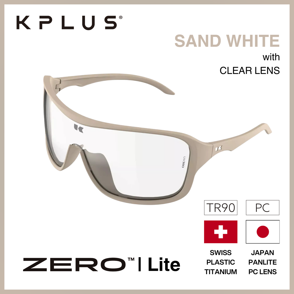 KPLUS KU ZERO LITE Clear Lens Cycling Eyewear [8 frame colours]