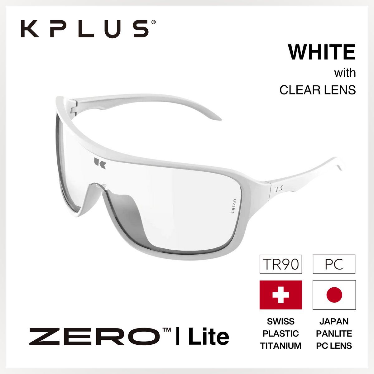 KPLUS KU ZERO LITE Clear Lens Cycling Eyewear [8 frame colours]