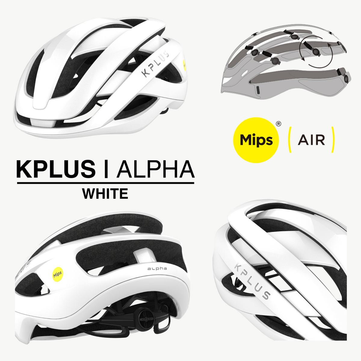 KPLUS ALPHA (MIPS® AIR) (MIPS® AIR NODE) Cycling Helmet (ASIAN FIT) [10 colours]